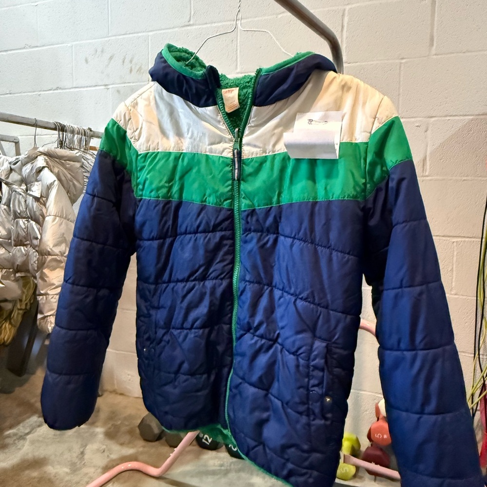 Cat & Jack Striped Blue and Green Jacket